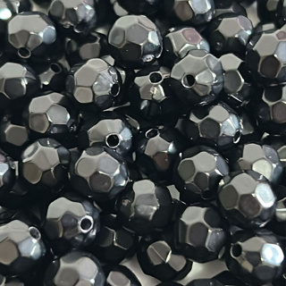 Miçanga Bola Sextavada Preta Passante 8mm P/Pulseira Colar em Oferta na Shopee