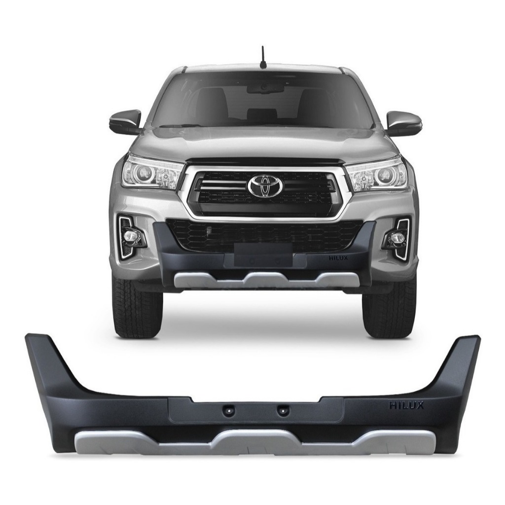 Overbumper Hilux Cabine Dupla 2019 2020 (Preto c/ Prata-Aluminium)