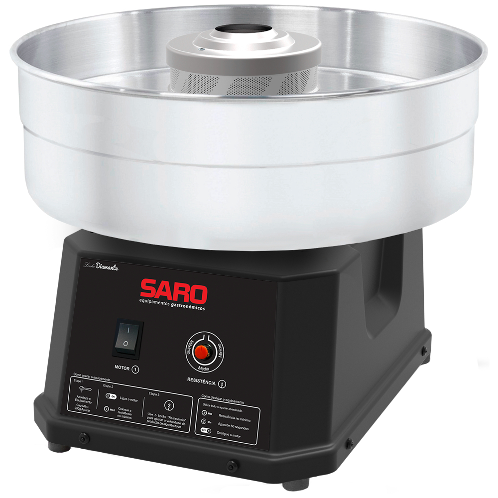 Máquina de Algodão Doce com Regulador de Potência 50/60 HZ Saro Aço Inox AD em Oferta na Shopee