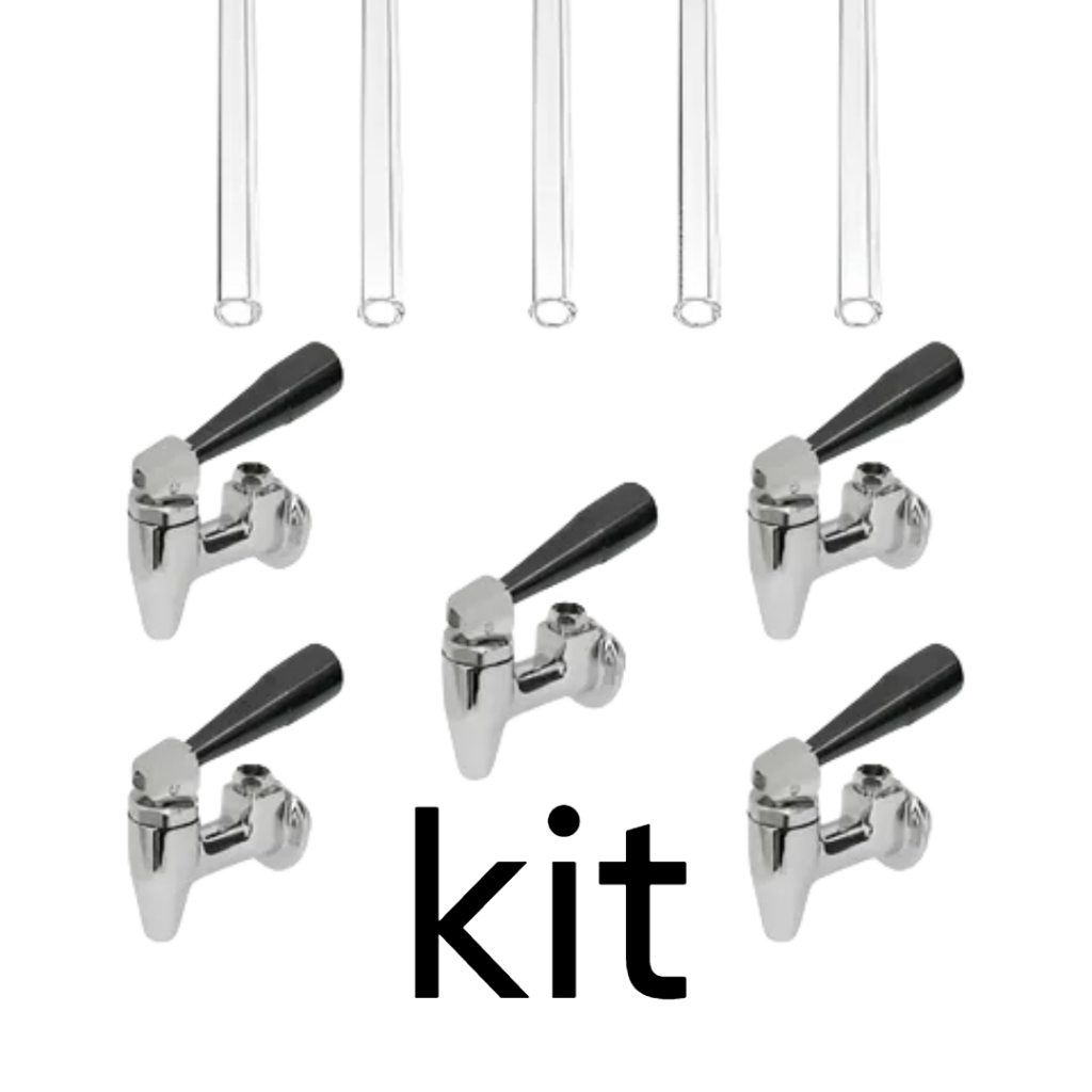 Kit Para Maquina De Café Torneira E Vidro 40 CM Mais Oring