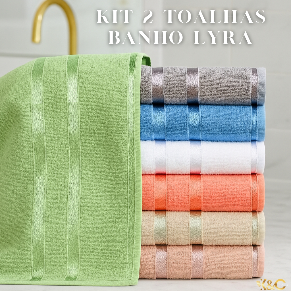 KIT 2 Toalhas de banho Lyra -  100% Algodão - Toalhas K&C