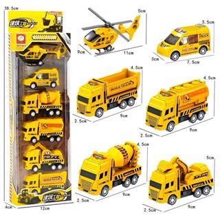 Coleção Kit 6 Carrinhos De Ficção Construção, Helicóptero, Carro, Caminhão Brinquedo, Escavadeira, Ambulância, Betoneira em Oferta na Shopee
