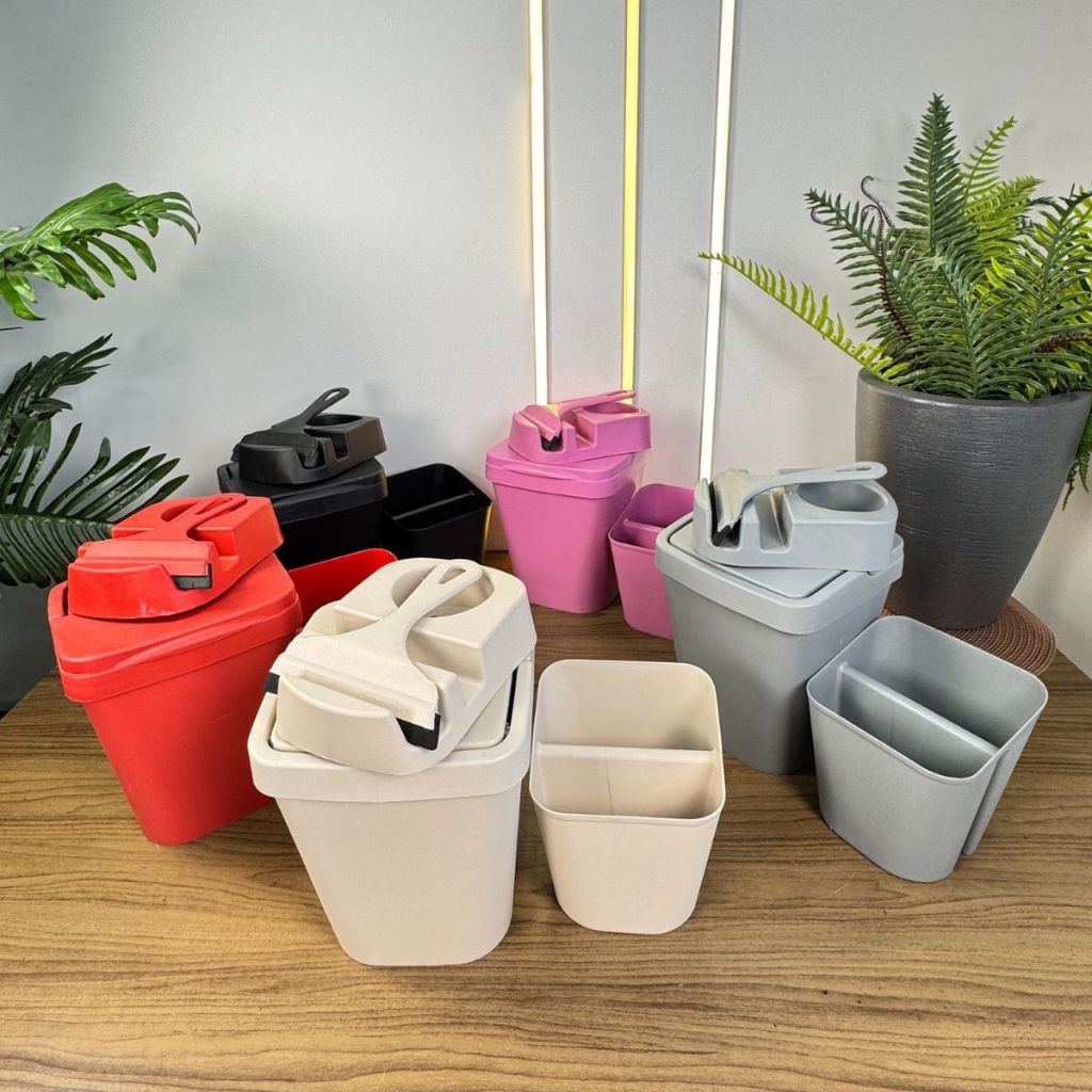 Kit para Organização de Pia com Lixeira, Rodinho, Porta Talheres e Porta Detergente em Oferta na Shopee