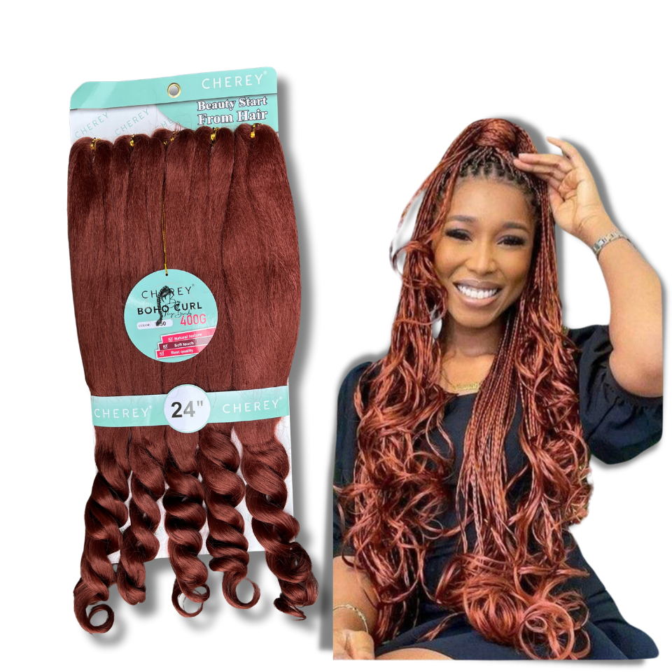 Jumbo Boho Curl p/ Tranças Com Cachos - Fibra Premium 400g - Cherey Gypsy Crochet Braids