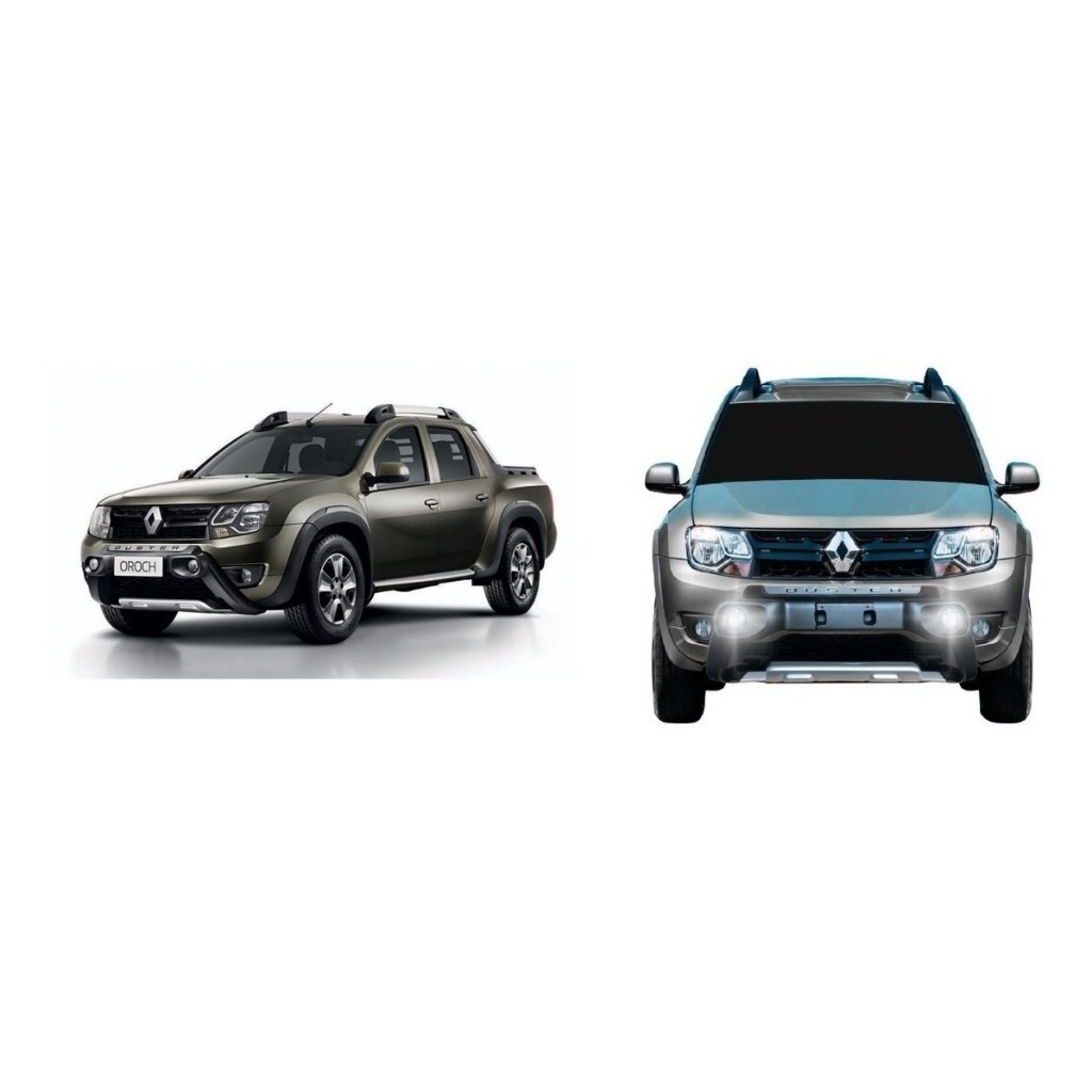 Overbumper Duster 2015/2019 c/ Alojamento P/ Farol de Milha (Preto c/ Prata Aluminium) — imagem 2 de 2