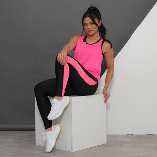 kit 3 peças Conjunto Fitness Feminino Roupa Academia Calça Legging  Top Cropped e  Regata em Oferta na Shopee
