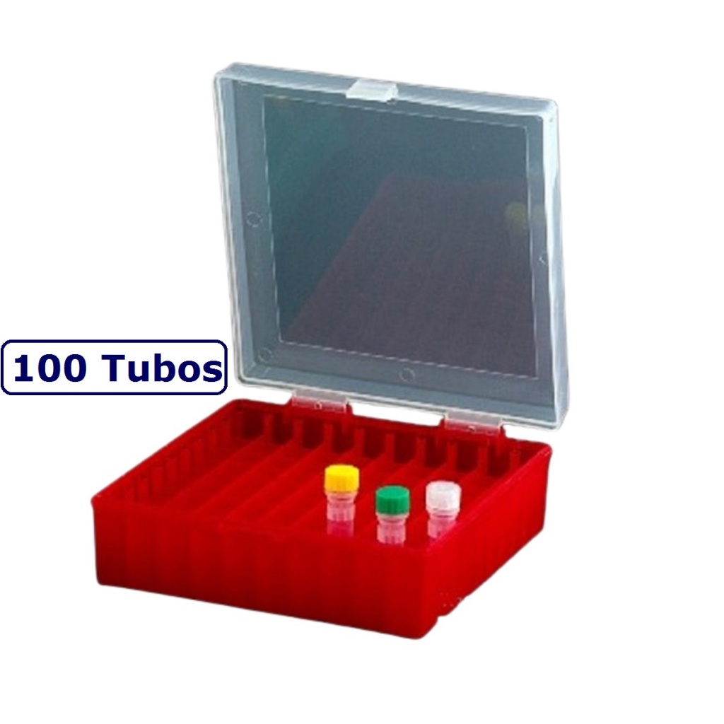 Rack Caixa 100 Tubos Microtubos Criotubos de 1,5ml a 2ml Box