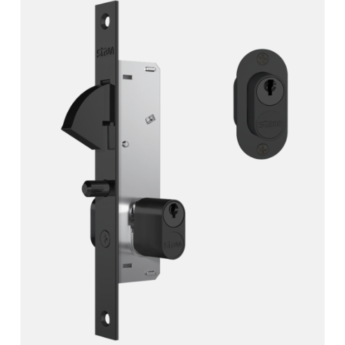 Fechadura Porta de  Correr INOX 901 PRETO FOSCO STAM