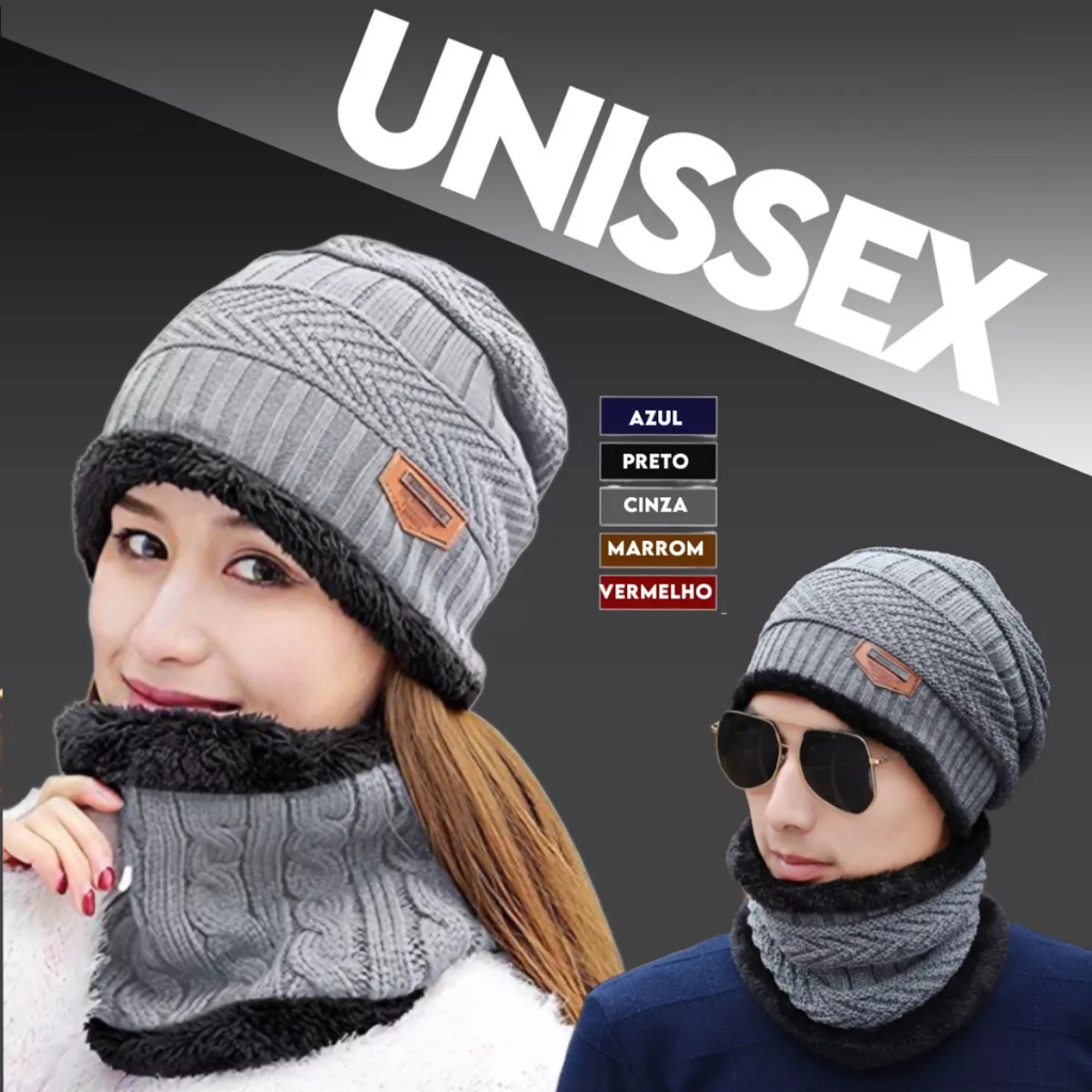 Touca de Inverno Forrada Gorro Unissex Quente e Macio Feminina Masculino