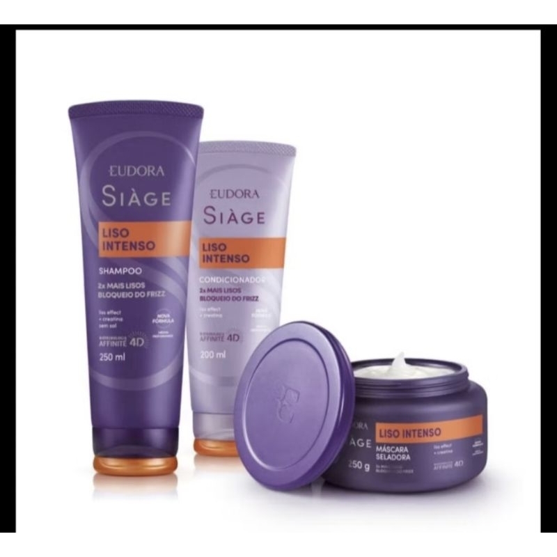 Kit Cronograma Siàge Liso Intenso: Shampoo 250ml + Condicionador 200ml + Máscara 250g
