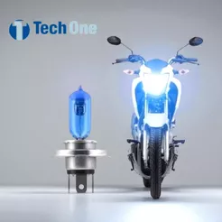 Lampada De Moto Super Branca H4 35w 8500k Techone