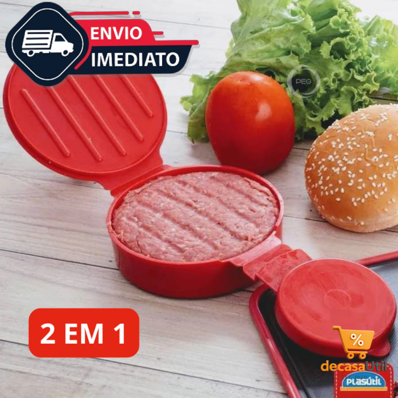 Forma Molde Para Fazer Hambúrguer Artesanal Recheado Caseiro Rápido e Fácil Plasutil em Oferta na Shopee