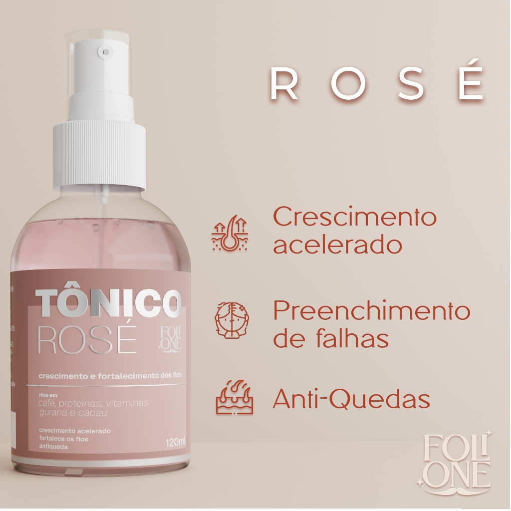 Serum Rosé Crescimento Capilar Crescer Cabelo Rapido e Forte Anti Queda