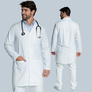 Jaleco Profissional Masculino Branco  Oxford para Médicos Dentistas e Laboratórios em Oferta na Shopee