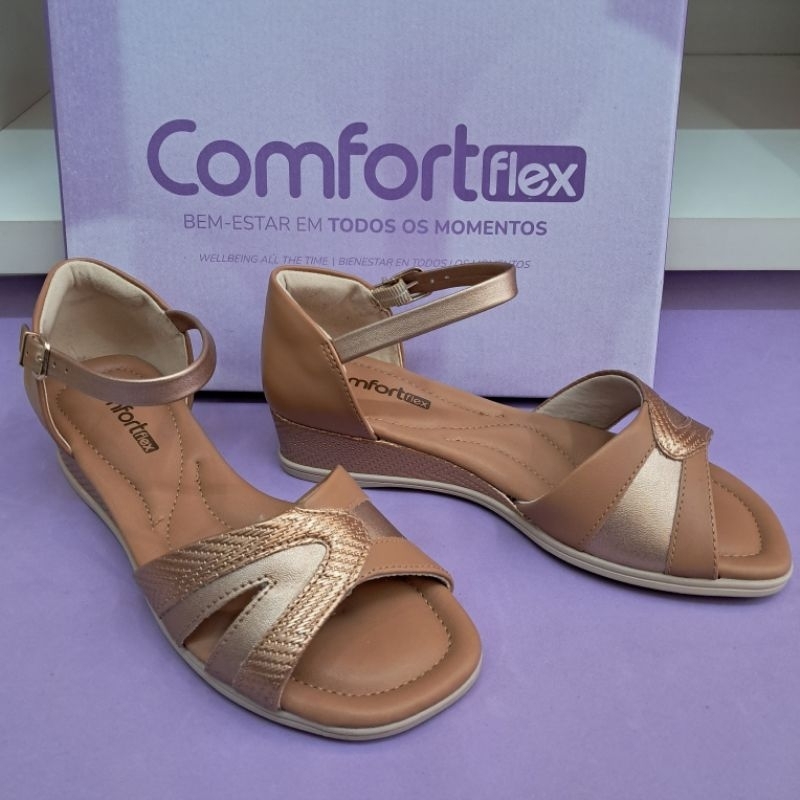 Sandália Anabela Feminina Ortopédica Confortável Comfortflex