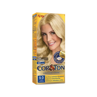 Tintura Cor&Ton Niely Mini kit 9.0 Louro Claríssimo em Oferta na Shopee