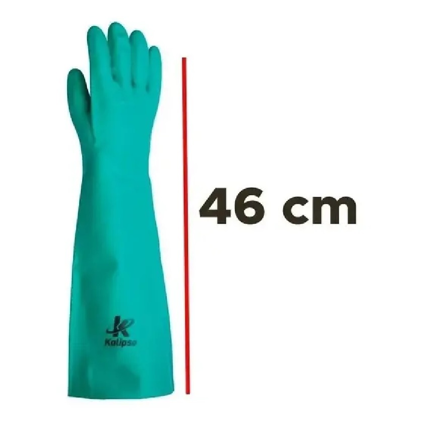 Luva Nitrílica K15 Cano Longo 45cm Proteção Química Marca Kalipso em Oferta na Shopee