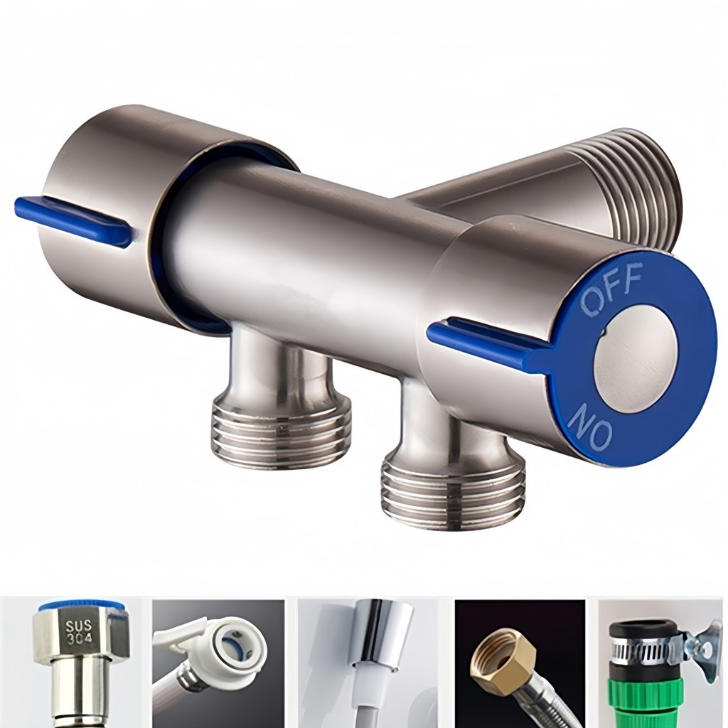 Válvula Saída Dupla Inox 1/2 Máquina de Lavar Louça Máquina de Lavar Roupa Ducha Higiênica em Oferta na Shopee