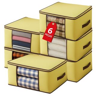 Kit com 6 e 4 Organizadores Bolsas Multiuso 40L para Roupas Edredom Cobertor