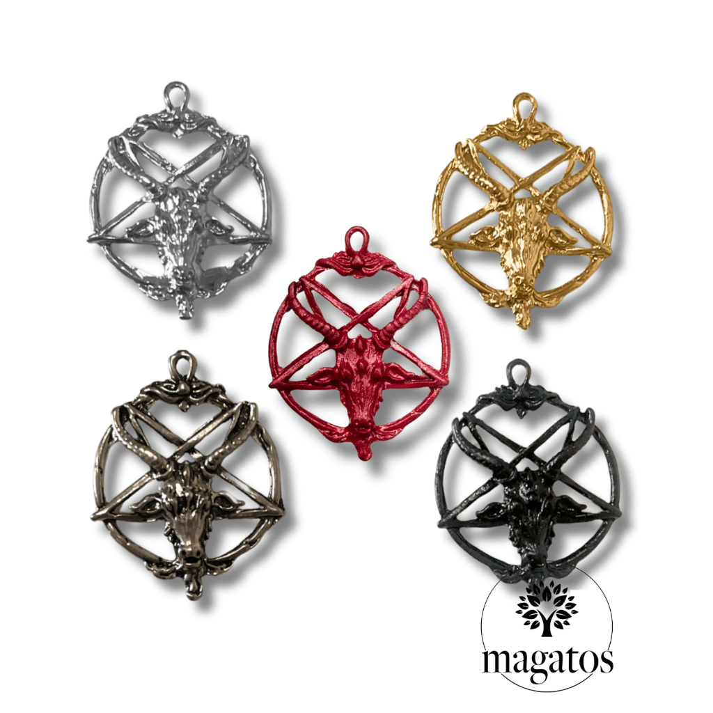 Pingente Pentagrama Bode Baphomet Metal em Oferta na Shopee