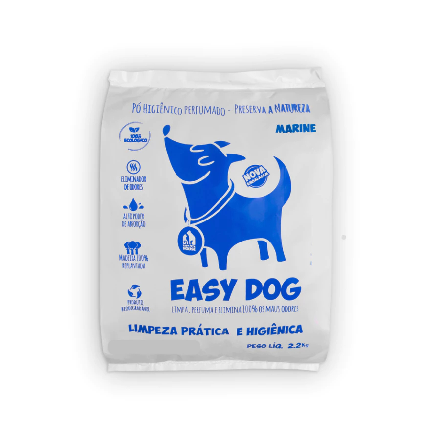 Pó Higiênico Marine Elimina Odores Para Cães Easy Pet & House Dog Limpeza à Seco Absorve 2,2 Kg
