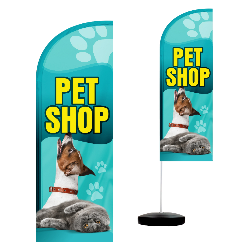 Wind Banner Completo 2,10m Pet Shop