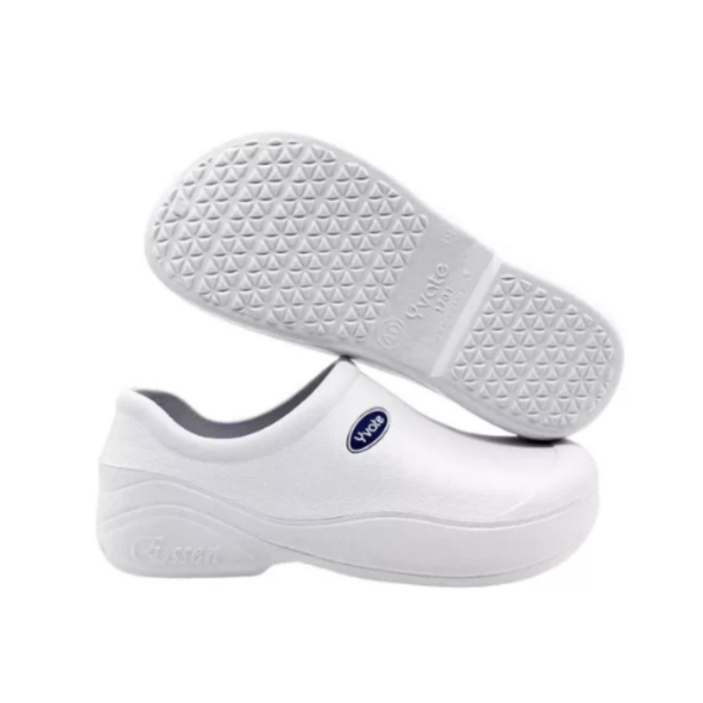 Sapato Profissional Serviço Babuche Fechado Branco Enfermagem Cozinha Original Yvate