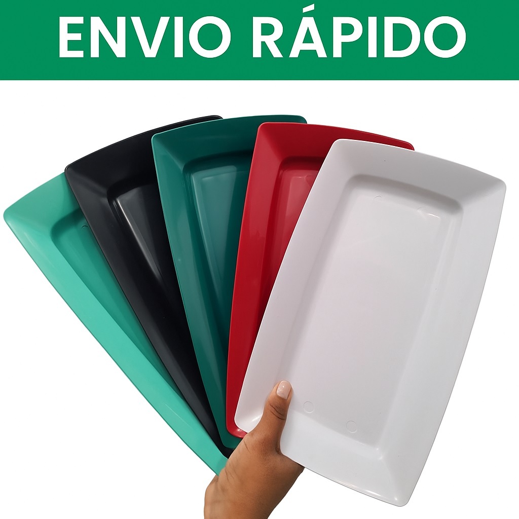 Kit 10 Bandejas Petisqueiras Plástico NÃO TRINCA - RESISTENTE Lanches Porções Espetinho Bar Pasteis