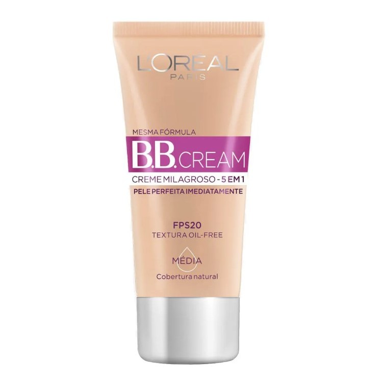 Base BB Cream 5 em 1 Cor Média 4.0 FPS 20 L'Oréal Paris 30ml em Oferta na Shopee