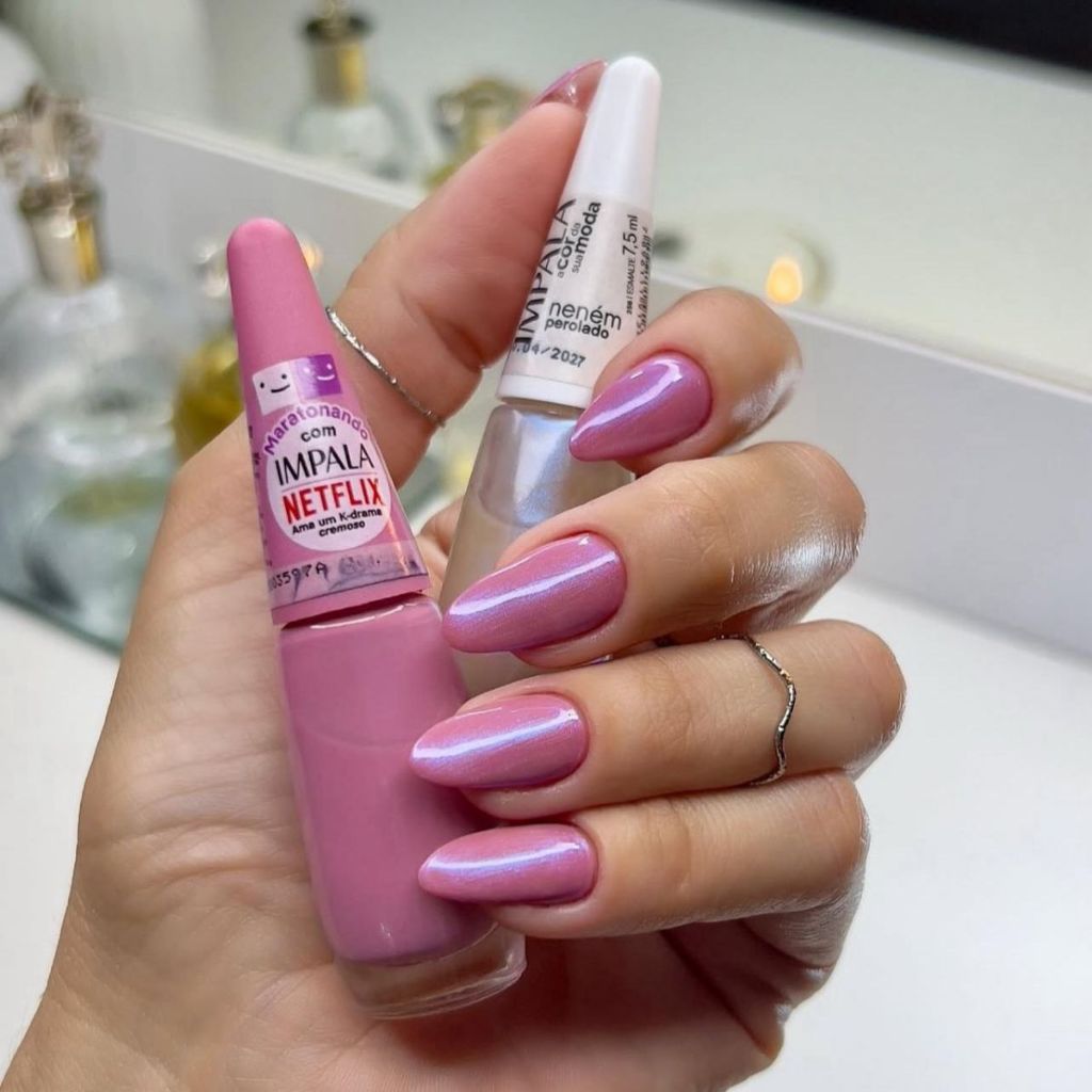 Kit 2 Esmaltes Impala Coleção Netflix e Neném Perolado Tendências Mais Vendidas Manicure Pedicure em Oferta na Shopee
