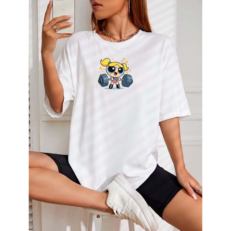 Camiseta Básica Estampada Meninas Super Poderosas Camiseta 100% Algodão lindinha academia maromba