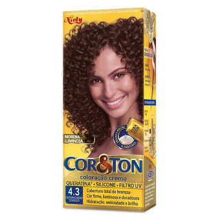 Tintura Cor&Ton Niely Mini kit 4.30 Castanho Médio Dourado em Oferta na Shopee