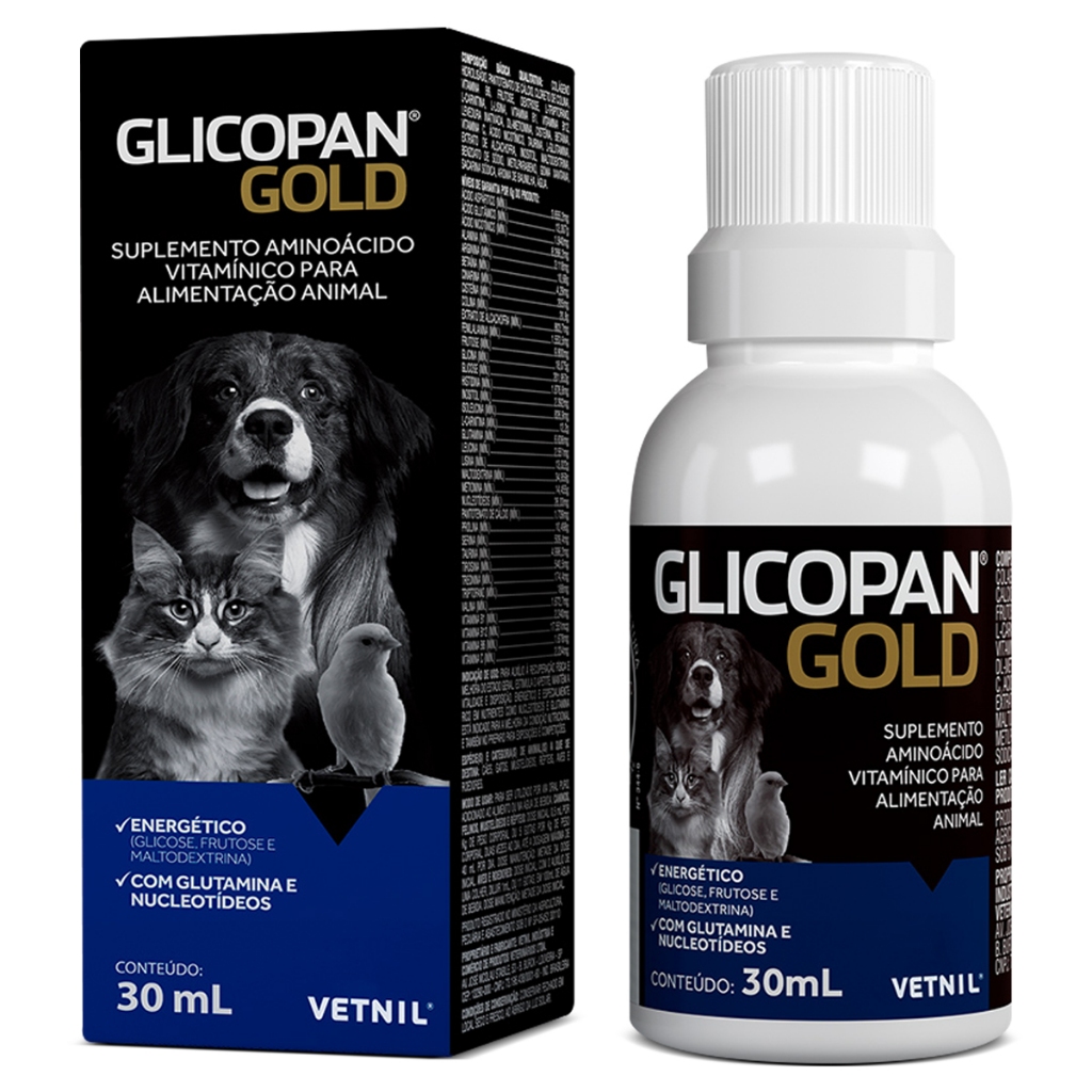 Glicopan Gold Aminoácidos 30ml para Pets Vetnil