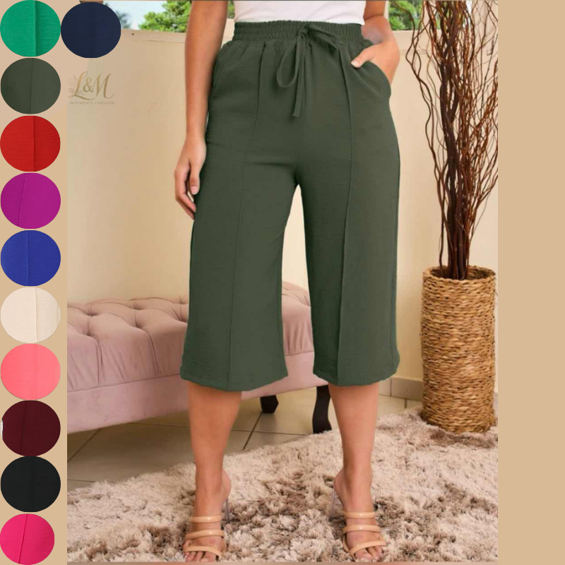 PANTACOURT Feminino Calça Com Bolso Tecido Duna Canela Verão em Oferta na Shopee