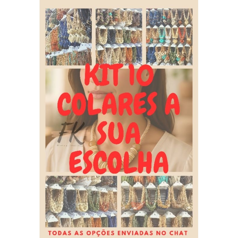 Kit 10 Colar Feminino Max Colares Chocker Artesanato Promoção Atacado Revenda