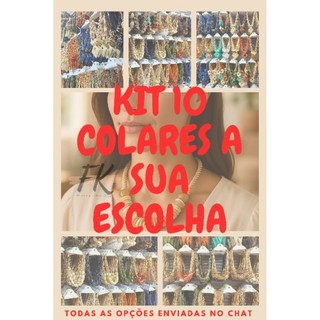Kit 10 Colar Feminino Max Colares Chocker Artesanato Promoção Atacado Revenda