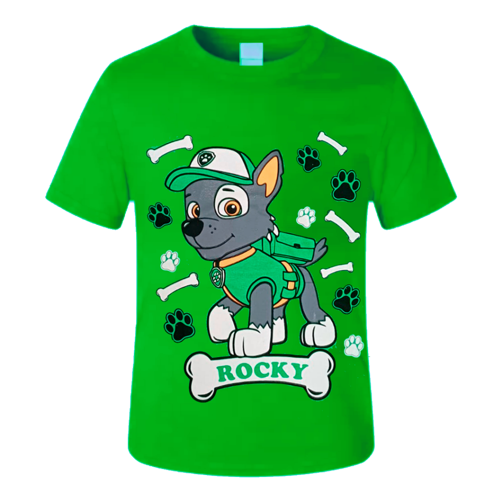 Camisa Rocky Rubble Zuma Patrulha Canina Infantil ALTA Qualidade PROMOÇÃO!!!