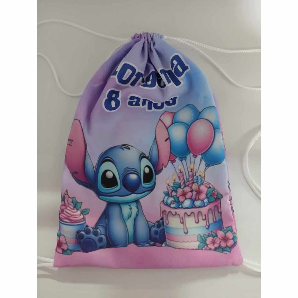 Mochilinha Saco personalizado aniversario lembrancinha 19x29cm