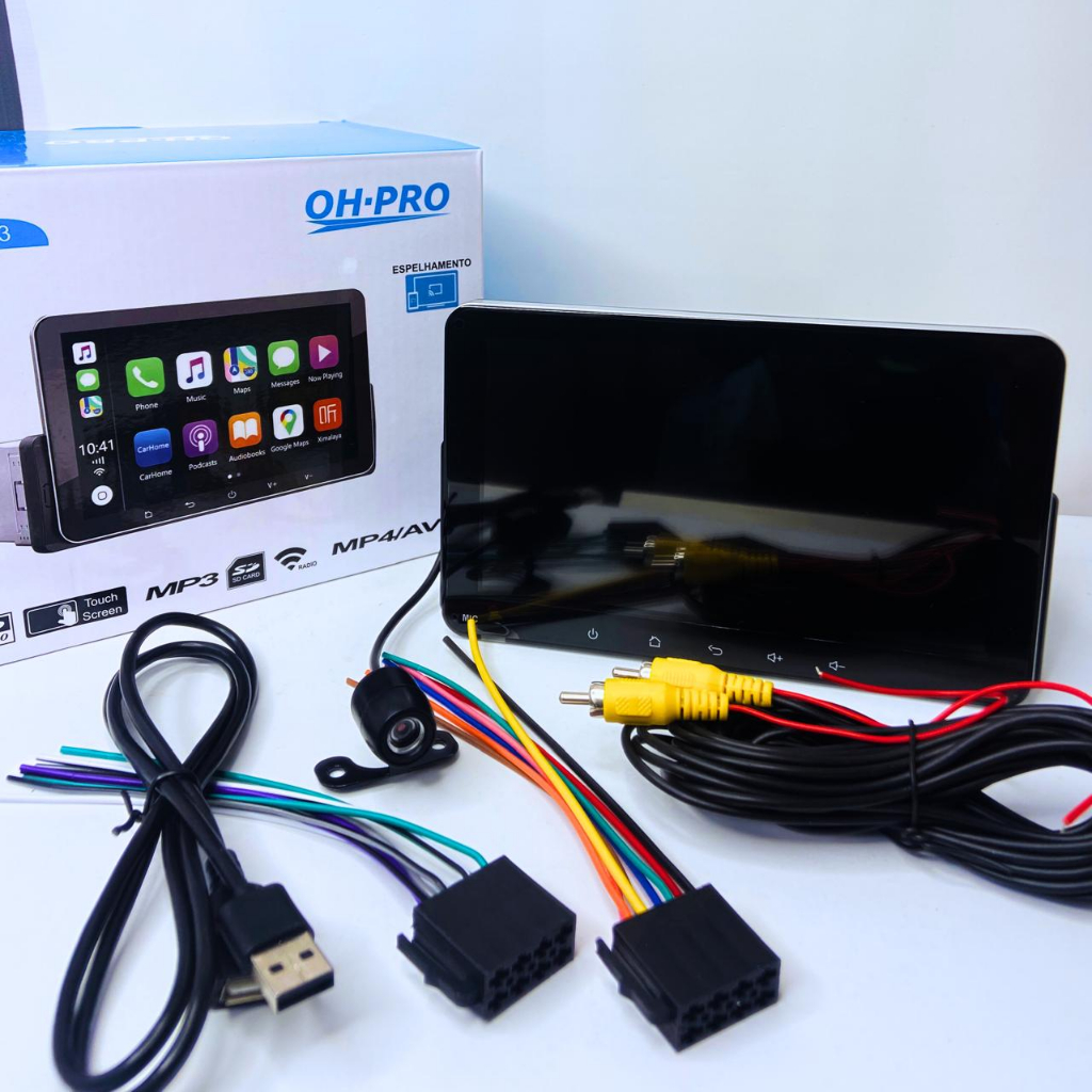Central Multimidia CarPlay sem Fio 1DIN de 7 Polegadas Touch e Câmera em Oferta na Shopee