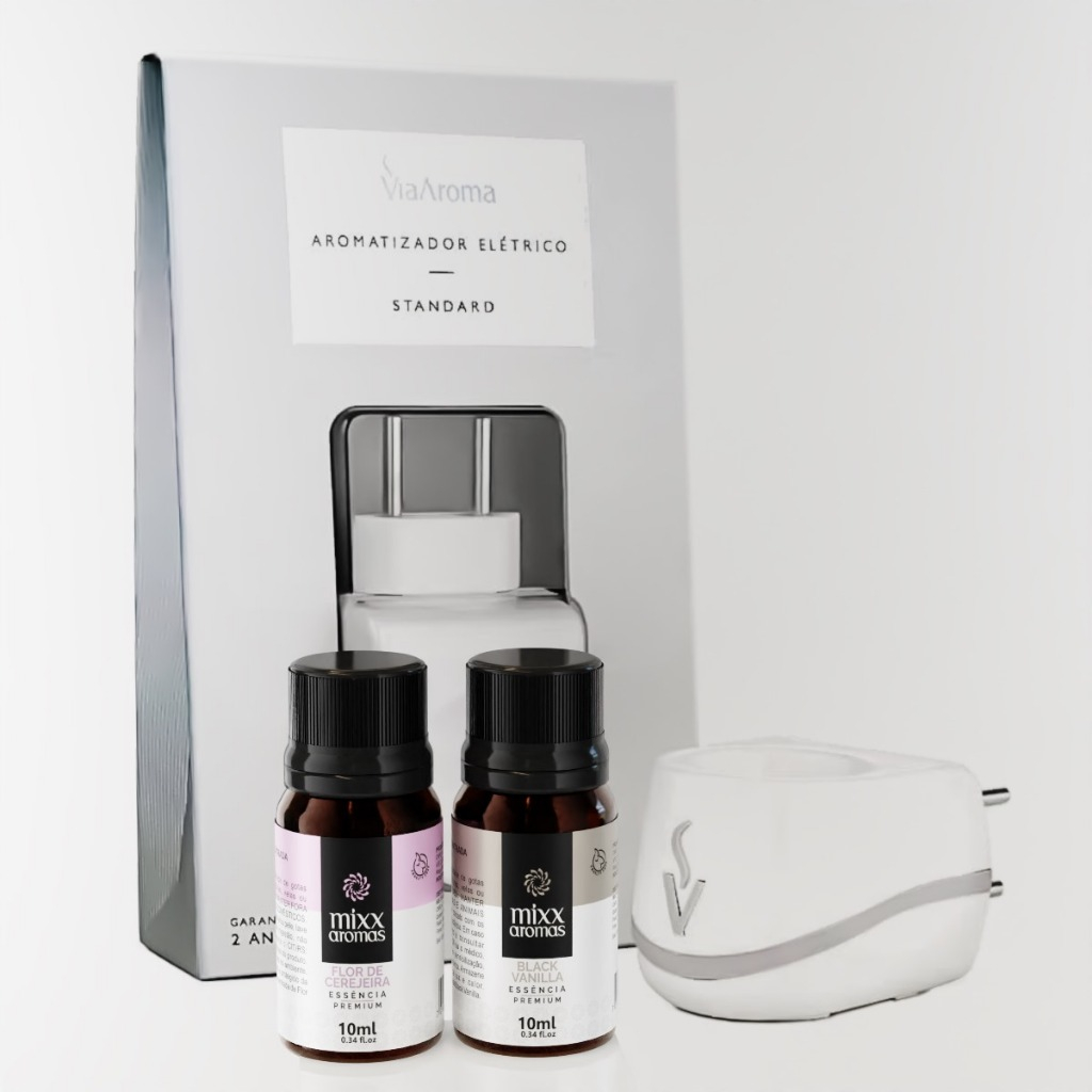 KIT AROMATIZADOR MAIS 2 ESSENCIA FLOR DE CEREJEIRA E BLACK VANILLA