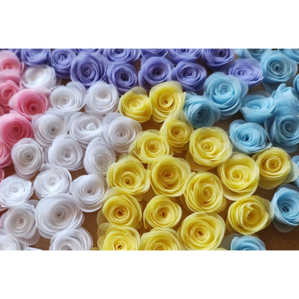 Flor Espiral com 20 unidades entre 1,5cm à 1,8cm de largura