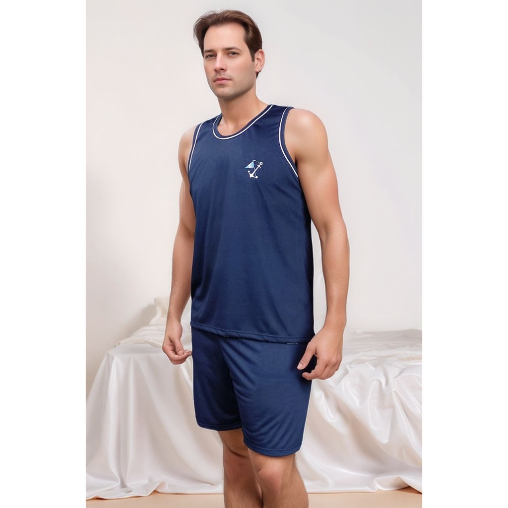 Pijama Masculino  Regata De verão Curto de dormir confotável