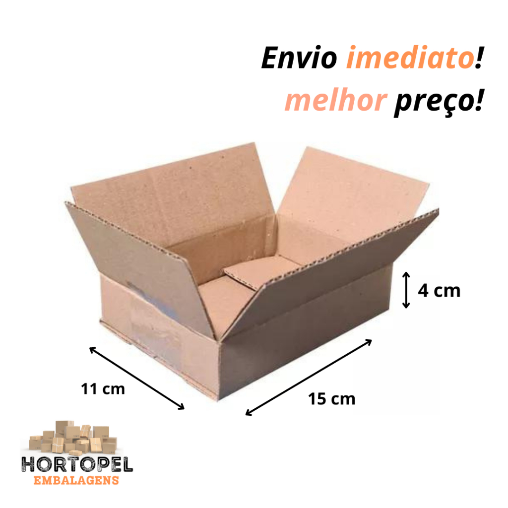 Caixa de Papelão Maleta 15x11x4 – 50 Unidades | Direto do Fabricante