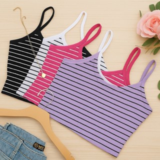 Kit 3 Top Cropped Regata Alcinha Listrado Feminino Ribana Canelada Premium Cores Sortidas em Oferta na Shopee
