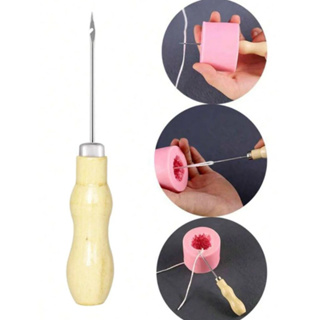 Furador com furo LATERAL de velas e molde de silicone com cabo de madeira. em Oferta na Shopee