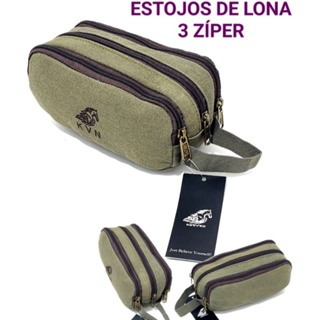 Estojo De LONA 3 Compartimento Com Divisórias Escolar Organizadora KVN 5508 em Oferta na Shopee