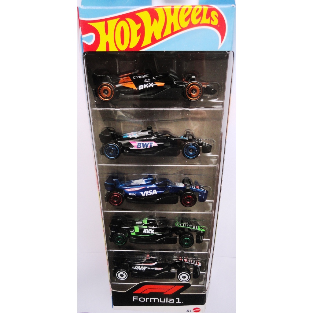 hot wheels formula 1 f1 pack 5 mclaren kick sauber bwt alpine haas f1 team hotwheels