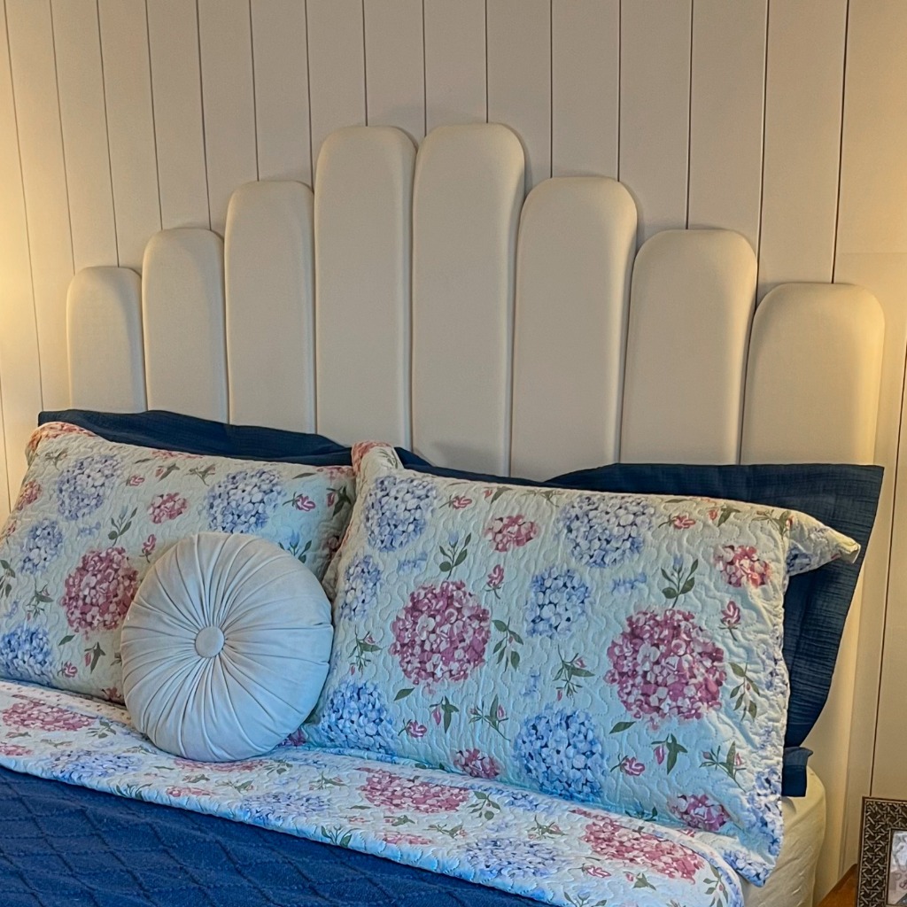 Placas de tiras para cabeceira de cama quina semi redonda  cama casal queem ou king