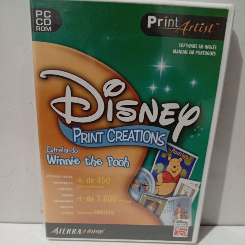 Jogo PC CD-ROM Disney Print Creation Estrelando Winnie The Pooh Novo de Fabrica Original