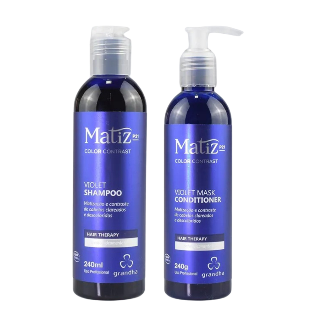 Shampoo + Condicionador Matiz P21 Violet para Cabelos Loiros Descoloridos e super Clareados 240g